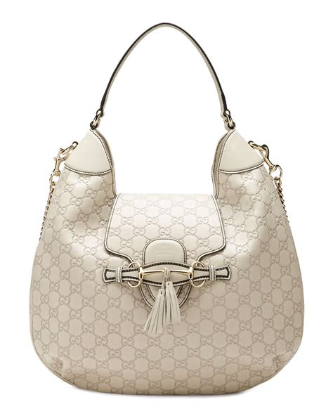 white gucci hobo bag|gucci guccissima hobo bag.